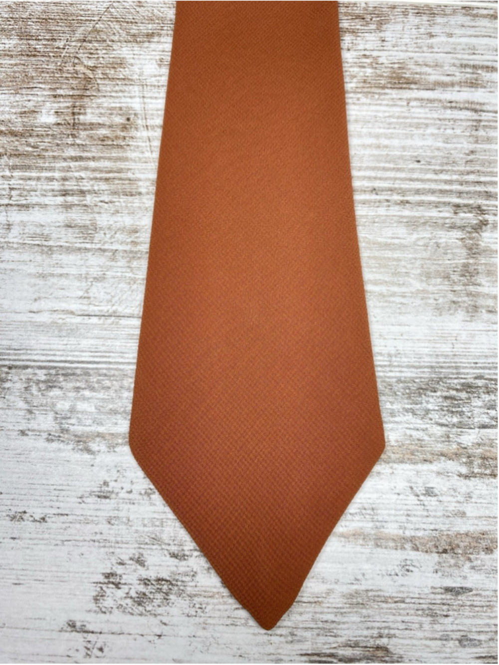 Vintage Revelry Necktie Burnt Orange Rust Solid Textured 58”